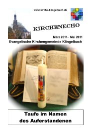 Mai 2011 - Evangelische Kirchengemeinde Klingelbach
