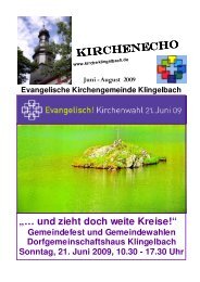 KIRCHENECHO KIRCHENECHO - Evangelische Kirchengemeinde ...