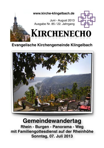 Juni - August 2013 - Evangelische Kirchengemeinde Klingelbach