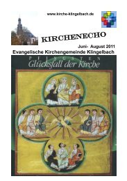 Juni - August 2011 - Evangelische Kirchengemeinde Klingelbach