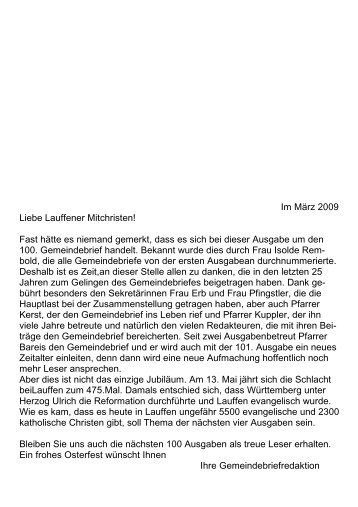 wichtige anschriften - Ev. Kirchengemeinde Lauffen