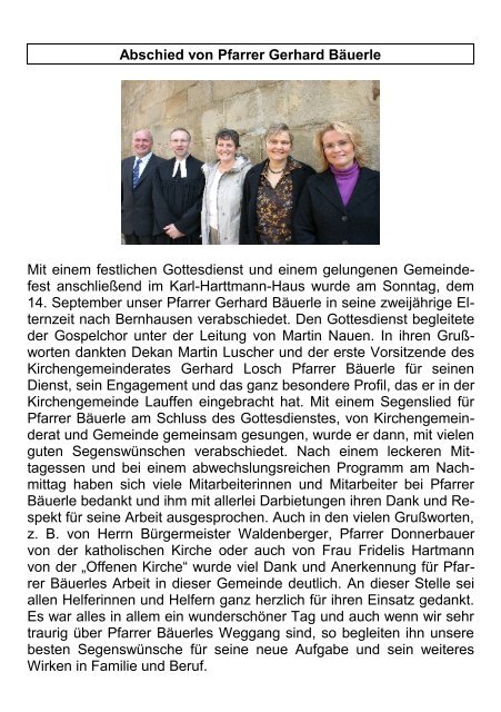 Gemeindebrief September 2008 - Ev. Kirchengemeinde Lauffen