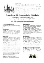Evangelische Kirchengemeinden Bietigheim - Ev. Kirchengemeinde ...