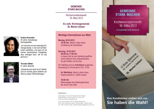 Sie haben die Wahl - Portal Kirche-Uelzen.de