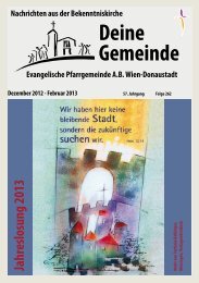 Deine Gemeinde - Evangelische Pfarrgemeinde AB Wien-Donaustadt