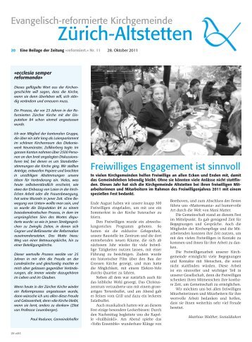 reformiert-lokal Nr. 20 - Evangelisch-reformierten Kirchgemeinde ...