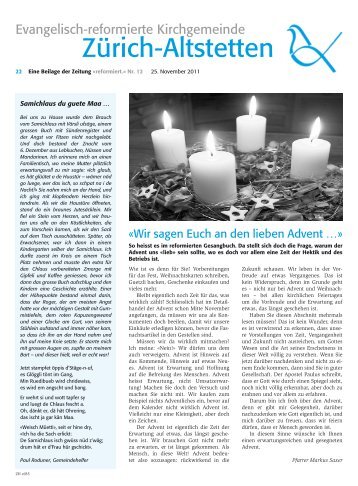 reformiert-lokal Nr. 22 - Evangelisch-reformierten Kirchgemeinde ...