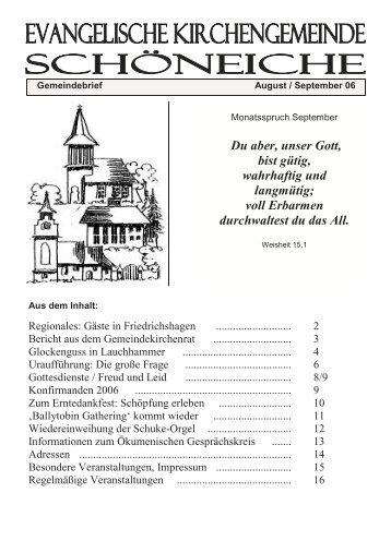 Ausgabe 04/2006 - Kirchen in SchÃ¶neiche