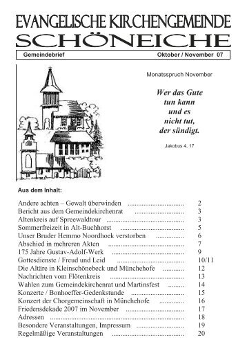 Ausgabe 05/2007 - Kirchen in SchÃ¶neiche