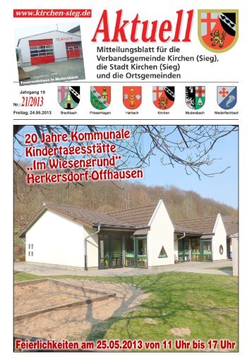 Aktuelles Mitteilungsblatt 21/2013 - Verbandsgemeinde Kirchen, Sieg