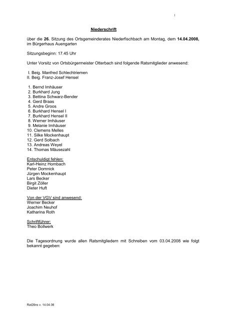 14.04.2008 - Verbandsgemeinde Kirchen, Sieg