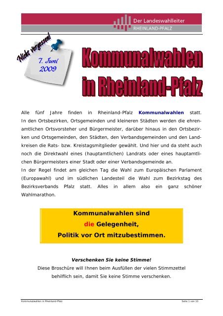 Kommunalwahlen - Verbandsgemeinde Kirchen, Sieg