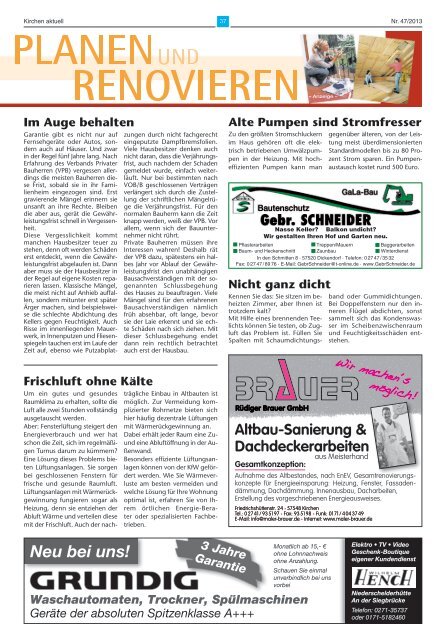 Aktuelles Mitteilungsblatt 47/2013 - Verbandsgemeinde Kirchen, Sieg