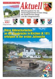 Nr.: 30/2013 Diese Abbrucharbeiten an der Siegbrücke in Kirchen ...