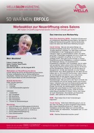 Werbeaktion zur Neueröffnung eines Salons - Wella Salon Marketing