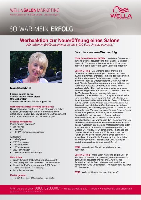 Werbeaktion Zur Neueroffnung Eines Salons Wella Salon Marketing