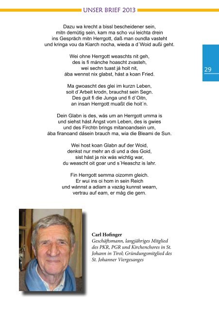 Unser Brief 2013 - ErzdiÃ¶zese Salzburg