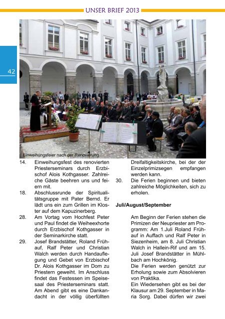 Unser Brief 2013 - ErzdiÃ¶zese Salzburg