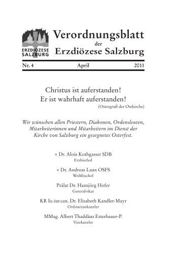 Verordnungsblatt - ErzdiÃ¶zese Salzburg