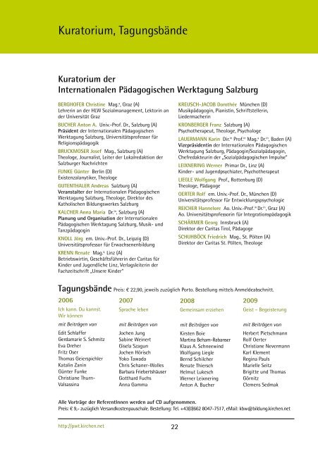 Programm IPWT 2010 - ErzdiÃ¶zese Salzburg