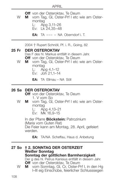 Liturgischer Kalender - ErzdiÃ¶zese Salzburg