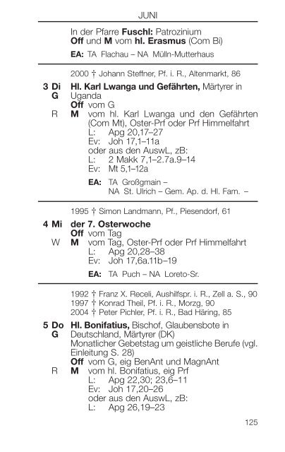 Liturgischer Kalender - ErzdiÃ¶zese Salzburg