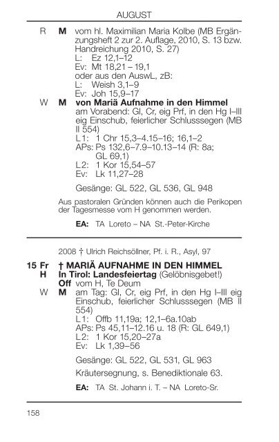 Liturgischer Kalender - ErzdiÃ¶zese Salzburg