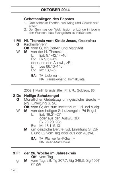 Liturgischer Kalender - ErzdiÃ¶zese Salzburg