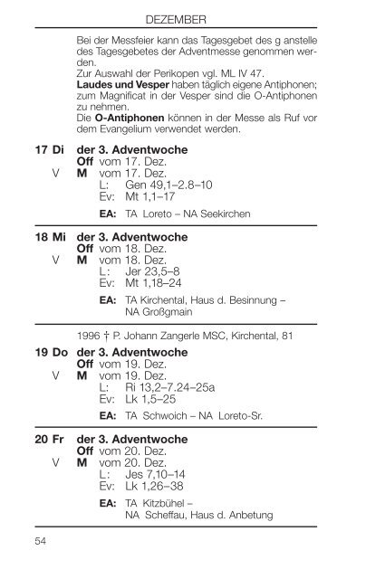 Liturgischer Kalender - ErzdiÃ¶zese Salzburg