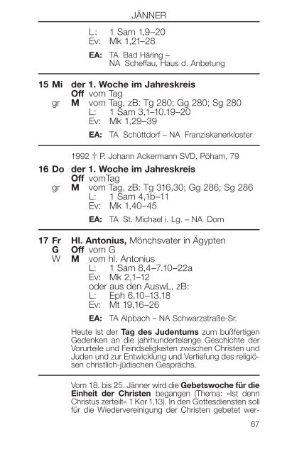 Liturgischer Kalender - ErzdiÃ¶zese Salzburg