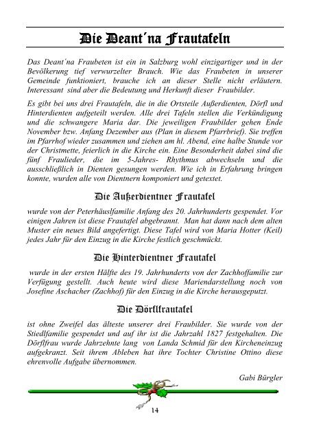 Pfarrbrief Weihnachten 2009 (5,41 MB) - .PDF - Dienten am ...