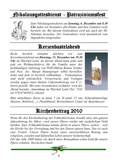 Pfarrbrief Weihnachten 2009 (5,41 MB) - .PDF - Dienten am ...