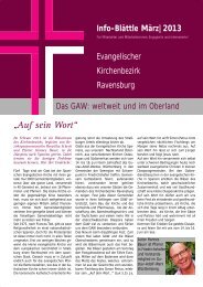 Das GAW weltweit und im Oberland - Evangelischer Kirchenbezirk ...