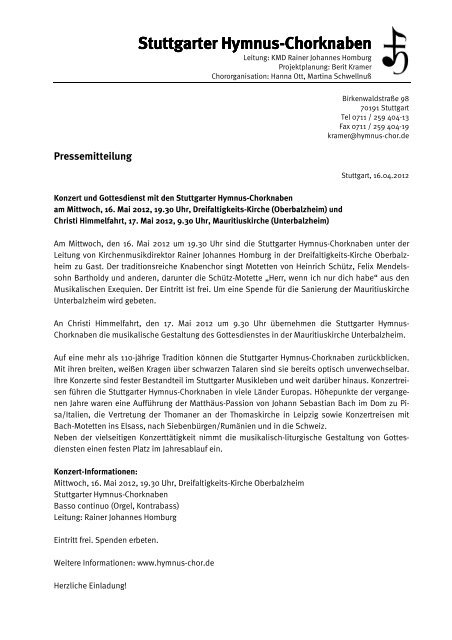 Pressetext 120304 - Evangelischer Kirchenbezirk Biberach