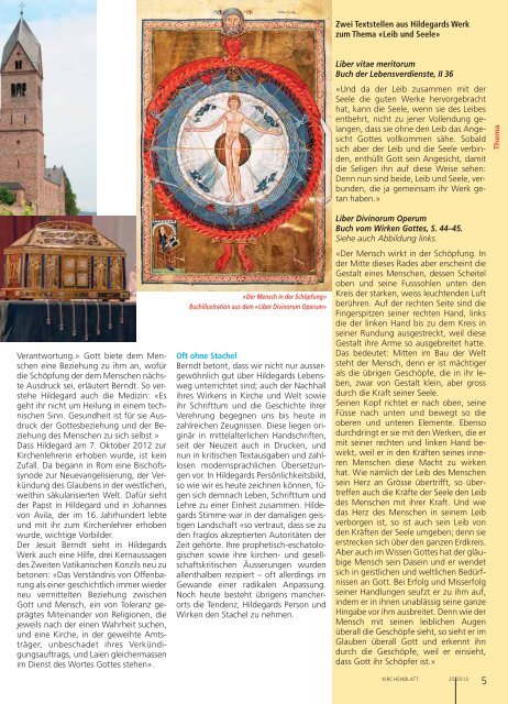 Leib und Leben â Hildegard von Bingen - Kirchenblatt