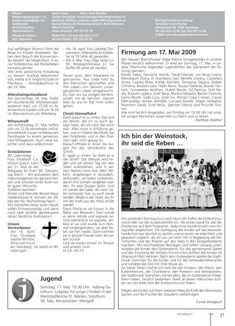 Armut in der Schweiz - Kirchenblatt