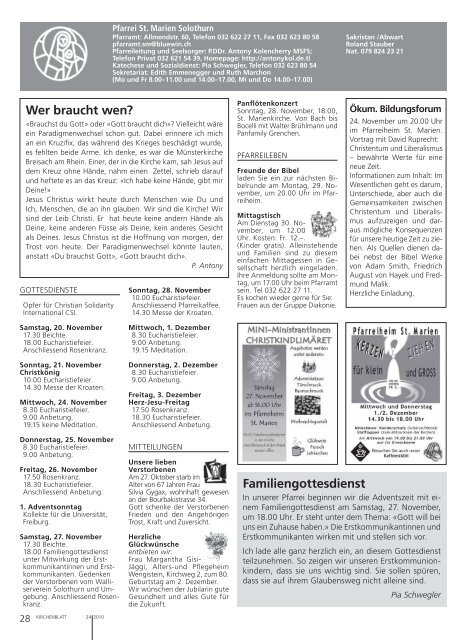 Einladung zur ordentlichen Kirchgemeindeversammlung - Kirchenblatt