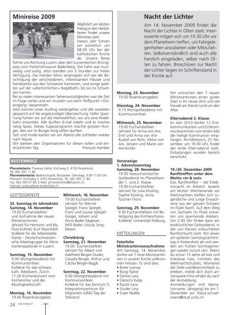 15. bis 28. november 2009 - Kirchenblatt