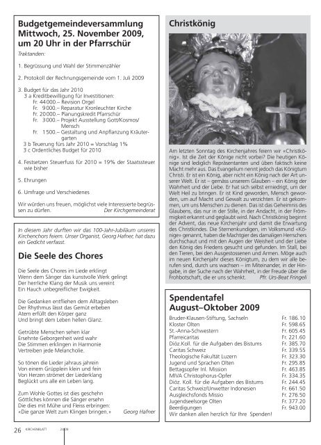 15. bis 28. november 2009 - Kirchenblatt