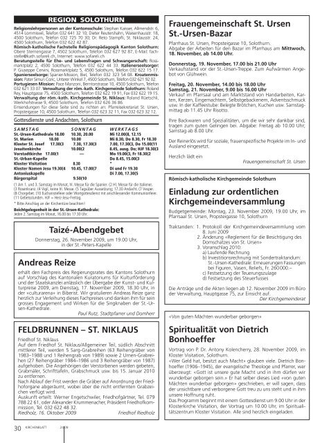 15. bis 28. november 2009 - Kirchenblatt