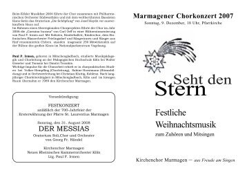 das Programm zum Nachlesen - Kirchenchor Marmagen