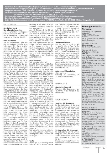 Solothurn - Kirchenblatt