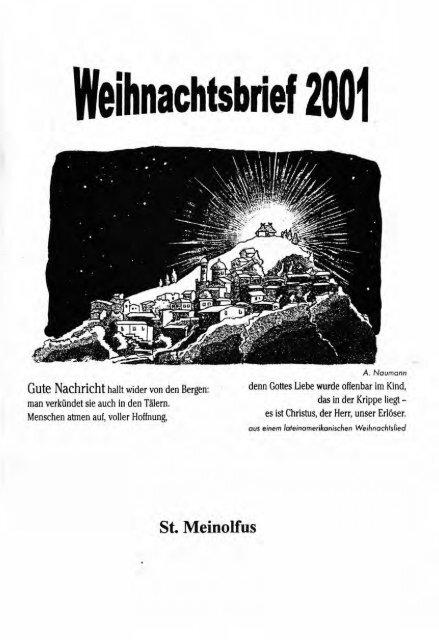 Weihnachtsbrief 2001 - Kirchenchronik