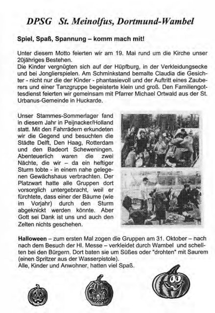 Weihnachtsbrief 2001 - Kirchenchronik