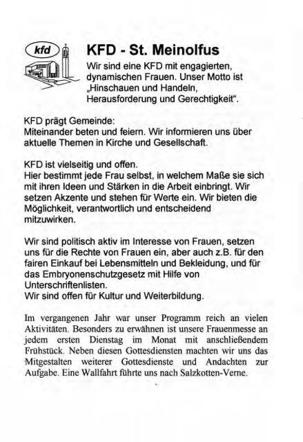 Weihnachtsbrief 2001 - Kirchenchronik