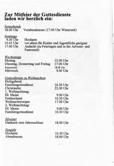 Weihnachtsbrief 2001 - Kirchenchronik