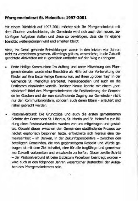 Weihnachtsbrief 2001 - Kirchenchronik