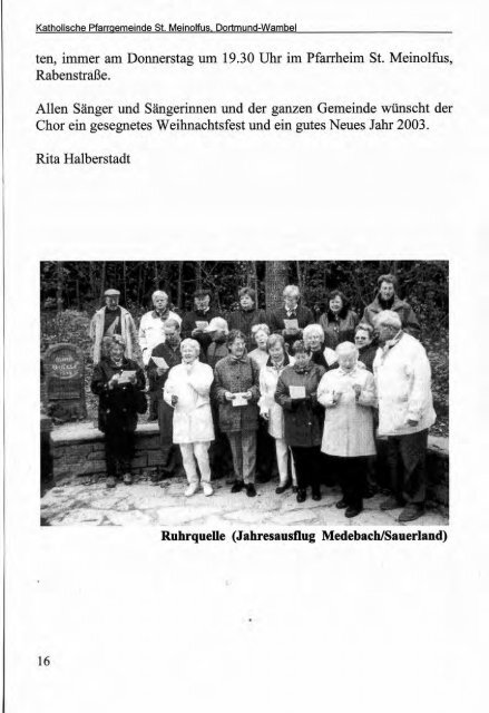 Weihnachtsbrief 2002 - Kirchenchronik