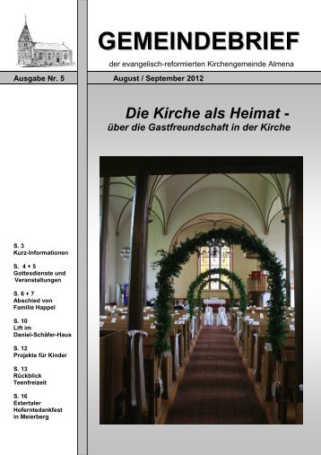 Gemeindebrief August- September 2012 - Kirchengemeinde Almena