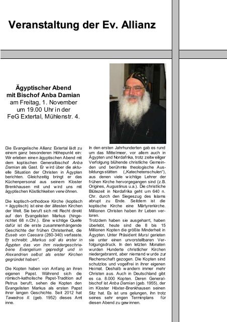 Gemeindebrief Oktober - November 2013 - Kirchengemeinde Almena